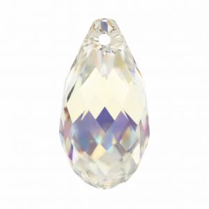 Teardrop-shaped stone 13.0 x 6.5 mm Crystal AB with hanging hole - 6010 MM 13.0X6.5 CRYSTAL AB