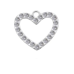 Heart with crystals CHARM 74 ver.2 14x15 mm
