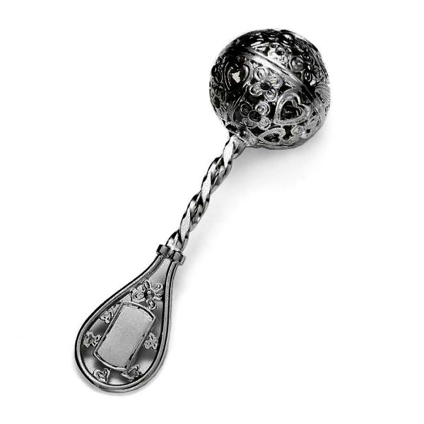 Sterling silver baby rattle - SVR 01601 25x84 mm