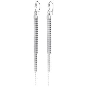 Long chain earrings, sterling silver 925, KLB 01855 6x128 mm