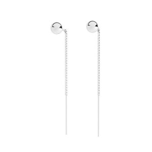 Chain earrings with ball 5 mm*sterling silver AG 925*KLA-305 5x65 mm