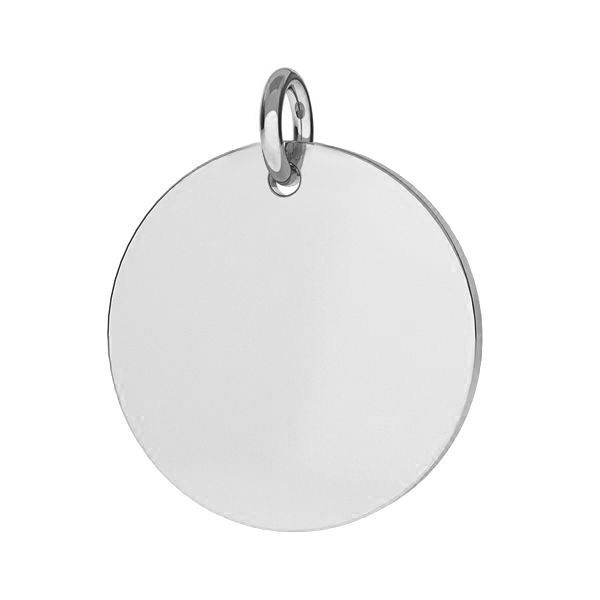 Round charms plate for engraving - ENGRAVE BASE 001 - 0,33 (BLANK) 16,5x19 mm