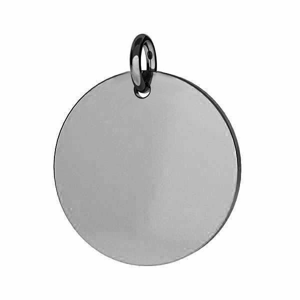 Round charms plate for engraving - ENGRAVE BASE 001 - 0,33 (BLANK) 16,5x19 mm