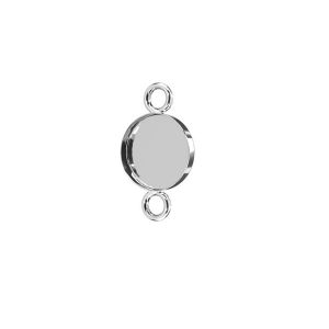 Pendant connector - round resin base, sterling silver 925, CON 2 FMG-R 1,75x6 mm