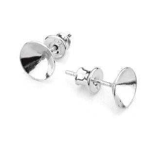 Round earrings with back stoper, crystals base*sterling silver 925*KLSS OKSV 1088 8 mm (1088 SS 39)