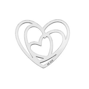 Heart pendant, sterling silver 925, LK-0300 - 05 18x21 mm