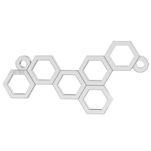 Honeycomb silver pendant connector, silver 925, LK-0348 - 0,50