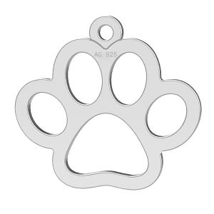 Dog paw pendant, silver 925, LK-0365 - 0,50