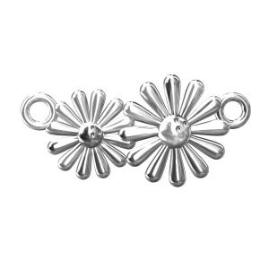 Flower pendant connector - daisy, sterling silver 925, ODL-00035 11x22 mm