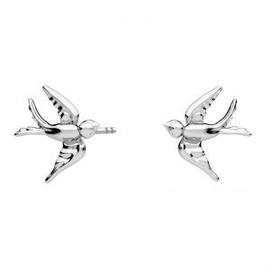 Swallow earrings, sterling silver 925, ODL-00080 (L+R)