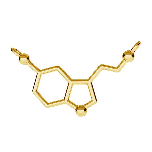 Serotonin chemical formula connector pendant, sterling silver 925, ODL-00102 13,5x29 mm