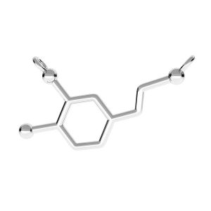 Dopamine chemical formula pendant connector, silver 925, ODL-00148
