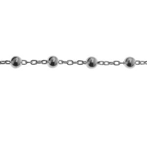 A 045 PL 4,0 - Anchor with ball 4mm sterling silver chain in meters