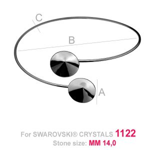 Round sliding bracelet (base) for Rivoli Swarovski OKSV 1122 2x14 MM SBR ver.1 Round sliding bracelet (base) for Rivoli Swarovski OKSV 1122 2x14 MM SBR ver.1