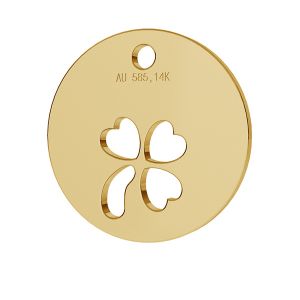 Round clover pendant gold 14K LKZ-00024 - 0,30 mm