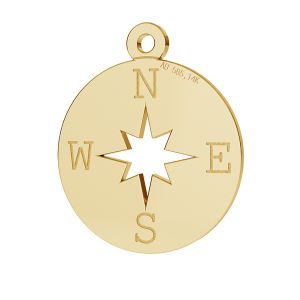 Compass wind rose pendant gold 14K LKZ-00380 - 0,30 mm