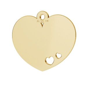 Heart tag pendant, gold 14K, LKZ14K-00546 - 0,30 14x15,5 mm
