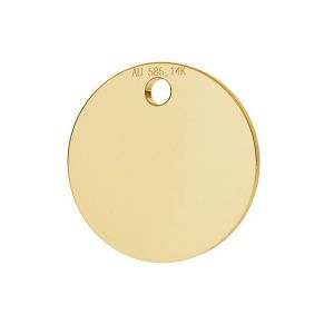 Round tag pendant gold 14K LKZ-00025 - 0,30 mm