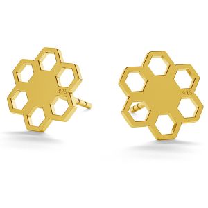 Honeycomb post earrings LK-0668 KLS - 0,50 Honeycomb post earrings LK-0668 KLS - 0,50