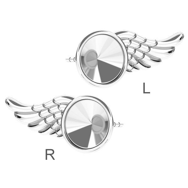 Wing earrings for Rivoli 6mm ODL-00266 KLS (1122 SS 29) L+R
