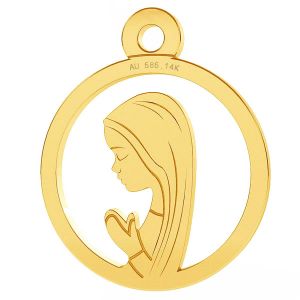 Our Lady gold pendant, AU 585 14K, LKZ-00661 - 0,30