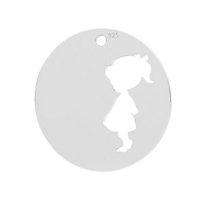 Child, girl, round pendant, LK-1291 - 0,50