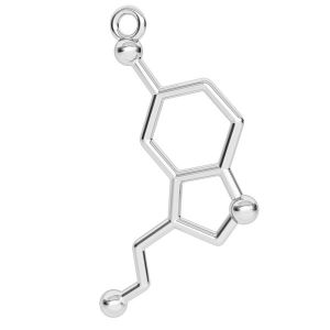 Serotonin chemical formula pendant, sterling silver 925, ODL-00325