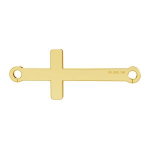 Horizontal cross pendant, gold 14K, LKZ-00524 - 0,30