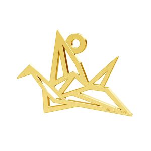 Origami bird pendant, gold 14K, LKZ-00364 - 0,30