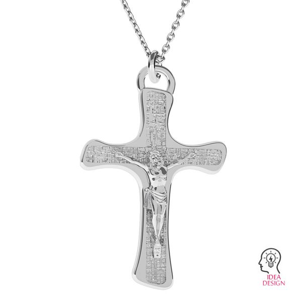 Crucifix pendant, sterling silver 925, ODL-00323
