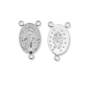 Rosary connector, sterling silver 925, W-57
