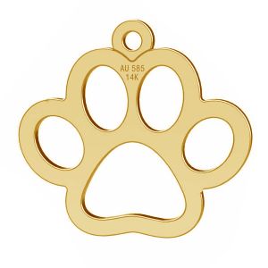gold dog pawt pendant, gold 14K, LKZ-00365 - 0,30
