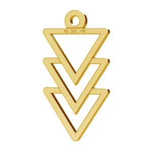 Gold triangle pendant, gold 14K, LKZ-00434 - 0,30