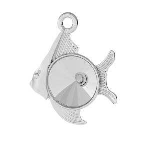 Fish pendant Swarovski base, sterling silver, ODL-00363 (1122 SS 39)