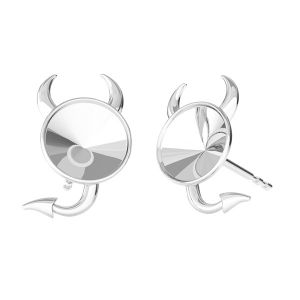 Devil earring base Swarovski, sterling silver 925, ODL-00377 KLS (1122 SS 29)