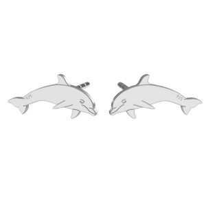 Dolphin earrings, sterling silver 925, LK-1386 KLS - 0,50