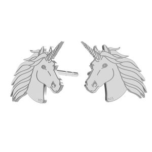 Unicorn earrings, sterling silver 925, LK-1397 KLS - 0,50
