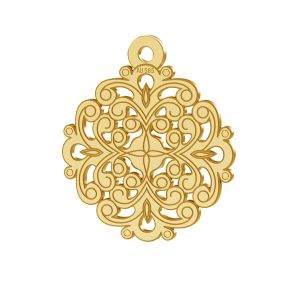 Gold rosette pendant, AU 585 14K, LKZ-00382 - 0,30