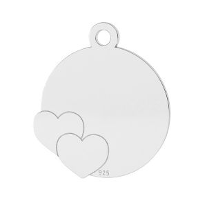 Hearts pendant, sterling silver 925, LK-1468 - 0,50