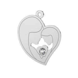 Mother & daughter charm with Swarovski Crystals, LK-0379 ver. 2