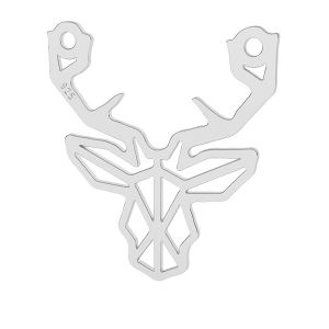 Origami deer pendant, sterling silver, LK-1504 - 0,50
