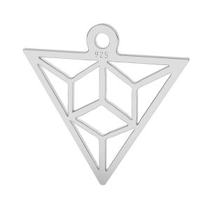 Origami triangle pendant, sterling silver, LK-1508 - 0,50
