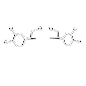 Dopamine chemical formula earrings, silver 925, ODL-00462 KLS (L+P)