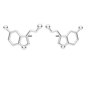 Serotonin chemical formula earrings, silver 925, ODL-00463 KLS (L+P)