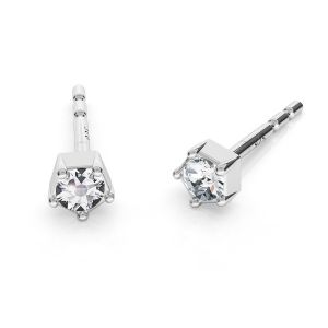 Earrings with 2 mm Swarovski Crystals, sterling silver, ODL-00467 KLS ver.2
