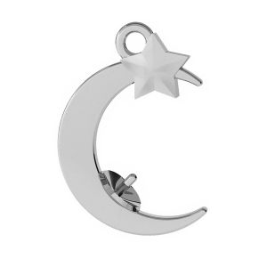 Moon pendant, pearl 8 mm base, sterling silver, ODL-00470 (5818 MM 8)