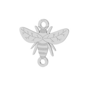 Bee pendant connector, sterling silver, LKM-2096 - 0,50