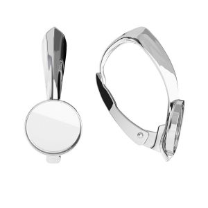 Silver round 8 mm base earrings for resin FMG 8 MM KLS - 1,30 MM