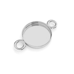 Silver round 8 mm base pendant for resin FMG 8 MM CON 2 - 1,30 MM