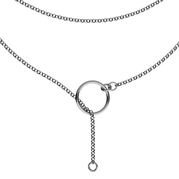 Necklace base, sterling silver 925, S-CHAIN 31 (ROLO 035)